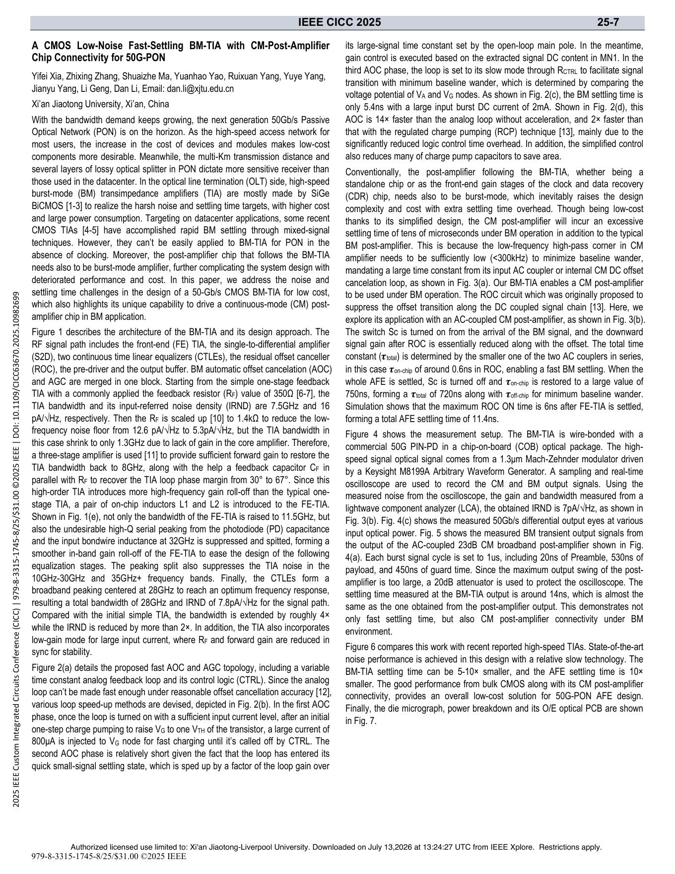 2025-cmos-low-noise-fast-settling-post-amplifier-chip - Page 1